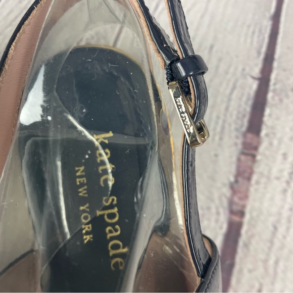 Kate Spade Merritt Slingback Dress Sandals Patent Leather Navy Blue Size 8 - Picture 14 of 15